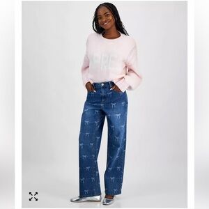 And Now This The Straight Jean Bow Print Highrise Stretch
Size 29 NWT